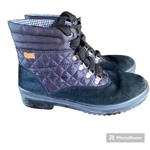 Keds Camp Boots Women’s Size 9 Black Quilted Plaid Accent Thinsulate Winter